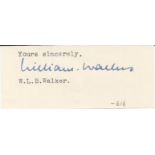 P/O William L B Walker, Small clipped signature signed by Battle of Britain veteran P/O William L