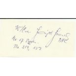 Flt Lt F Fajtl, Small clipped signature signed by Czech Battle of Britain veteran Flt Lt F Fajtl, 17