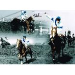 Bob Champion Riding 'Aldaniti' To Victory In The Grand National Superb Hand Signed 16 X 12 Montage