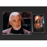 Christopher Lee autographed Star Wars presentation piece. Mounted presentation piece featuring a