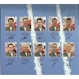 Red Arrows poster folded signed by the Ten members with first names only. Good condition