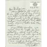 Flt Lt James G Sanders DFC Small handwritten and signed letter, over one side, by Battle of