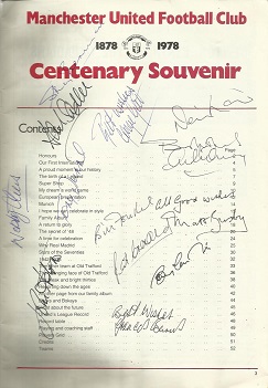 Manchester United legends signed souvenir programme. 1978 Manchester United Centenary official - Image 2 of 2