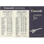 British Airways Concorde London/New York London/Washington connections schedule for 15/1/78 to 31//