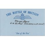 Dougie Hone, Blue Battle of Britain card autographed by Battle of Britain veteran Dougie Hone, 615