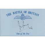 F/O JRC Young Blue Battle of Britain card autographed by Battle of Britain veteran F/O JRC Young 249