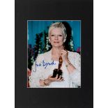 Dame Judi Dench autographed presentation piece. Mounted colour 8x10 photograph autographed by Judi