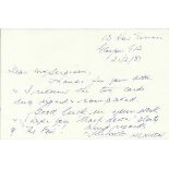 P/O H G Niven, Small note handwritten and signed by Battle of Britain veteran P/O H G Niven, 601 &