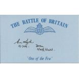 Sgt R H Smythe, Blue Battle of Britain card autographed by Battle of Britain veteran Sgt R H Smythe,