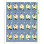Stanley Matthews multiple signed autographed stamp sheet. A wonderful full sheet of commemorative