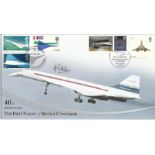 John C Allan signed 40th anniversary of the first flight of British Concorde Internetstamps cover.