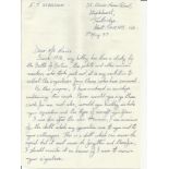 F/O R W Norris, Reply on original letter signed by Canadian Battle of Britain veteran F/O R W