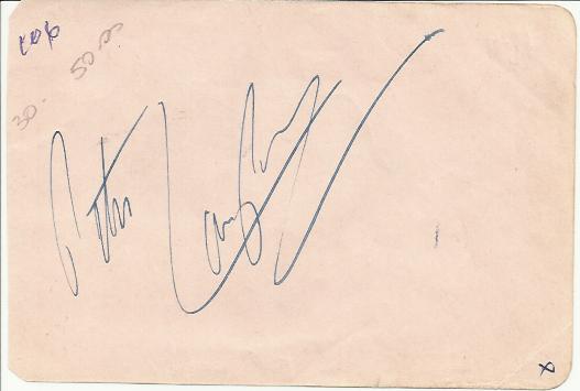 Peter Lawford autograph. Pink page taken from an autograph album signed by one of the original Rat