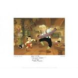 Eddie Carroll The Voice Of Jiminy Cricket Superb Hand Signed Pinochio 11 X 14 Print Good Condition