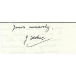 Sgt J Stokoe, Small clipped signature signed by Battle of Britain veteran Sgt J Stokoe, 603 Sqn