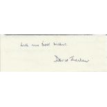 P/O David Thatcher, Clipped signature signed by Battle of Britain veteran P/O David Thatcher, 32 Sqn