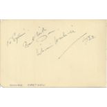 William Hartnell Dr Who Small page taken from an autograph book bearing the dedicated autograph of