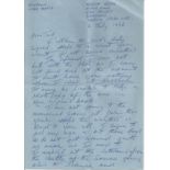 Sgt A C Leigh, Handwritten signed letter by Battle of Britain veteran Sgt A C Leigh, 64 Squadron,