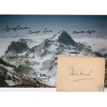 Everest Multisigned photo A 12" x 8" photo clearly signed by Hillary, Band, Westmacott, Lowe and