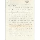 P/O E.R. Edmunds, Two page handwritten and signed letter by New Zealand Battle of Britain veteran