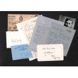 Collection of Battle of Britain autographs. Over 30 signed letters, pieces and cards some with first