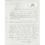 P/O Allen R Wright, Handwritten (by his wife) and signed (by himself) letter by Battle of Britain