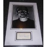 Boris Karloff A 10" x 8" photo in a double 3D mount to an overall size of 28cm x 42cm, together with