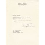 Harry S Truman authentic signed genuine letter TLS autograph Good condition Est. £150-200