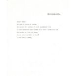 Marc Bolan original typed manuscript dated 1968, UNSIGNED, with nice poem. Comes with copy of