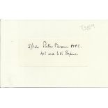P/O M P Brown, Small card autographed by Battle of Britain veteran P/O M P Brown, 611 & 41 Sqns