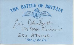 E Atkins 139 Sqn Blenheim. Battle of Britain pilot. Good condition