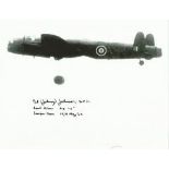 George 'Johnny' Johnson Dambuster Hand Signed 10 X 8 Has Added 'Bomb Aimer Sorpe Dam And Dated It.