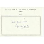 Sir Matt Busby signed A6, half A4 size white sheet with Braintree & Bocking Carnival 1979 printed to