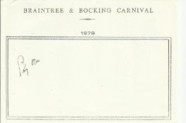 Sir Stirling Moss signed A6, half A4 size white sheet with Braintree & Bocking Carnival 1979 printed