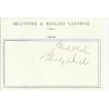 Billy Wright football legend signed A6, half A4 size white sheet with Braintree & Bocking Carnival