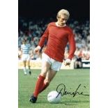 Denis Law Manchester United Hand Signed 12 X 8 photo. Good condition