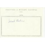 Leonard Cheshire VC signed A6, half A4 size white sheet with Braintree & Bocking Carnival 1979