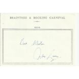 Arthur Lowe signed A6, half A4 size white sheet with Braintree & Bocking Carnival 1979 printed to