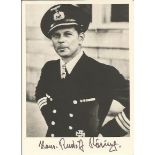 Hans Rudolf Rosing signed 6 x 4 inch black and white portrait photo. Good condition