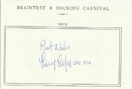 Sir Henry Cooper signed A6, half A4 size white sheet with Braintree & Bocking Carnival 1979