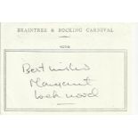 Margaret Lockwood signed A6, half A4 size white sheet with Braintree & Bocking Carnival 1979 printed