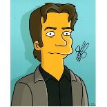 Jason Bateman 8x10 c photo of Jason as character from The Simpsons, signed by him in NYC. Good
