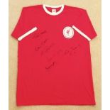 Liverpool 1965 Replica Shirt Signed By Tommy Smith, Chris Lawler, Ian St John, Tommy Lawrence, Ron