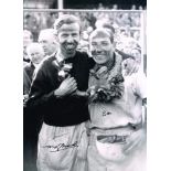 Stirling Moss And Tony Brooks Dual Signed 16 X 12 photo. Good condition