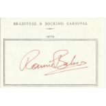 Ronnie Barker signed A6, half A4 size white sheet with Braintree & Bocking Carnival 1979 printed