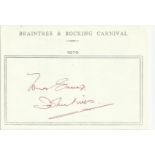 John Mills signed A6, half A4 size white sheet with Braintree & Bocking Carnival 1979 printed to top