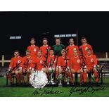 Liverpool 1965 Squad Signed By 10 Callaghan, Hunt, Milne, Lawler, Yeats, Thompson, Smith, Stevenson,