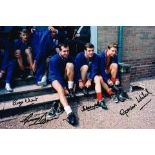 England 1966 Squad Signed By 4 Liverpool Players Hunt , Milne, Callaghan And Byrne Hand Signed 12