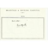 Patrick Moore signed A6, half A4 size white sheet with Braintree & Bocking Carnival 1979 printed