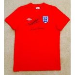 Geoff Hurst And Martin Peters Both World Cup 1966 Goal Scorer's Hand Signed Shirt photo. Good